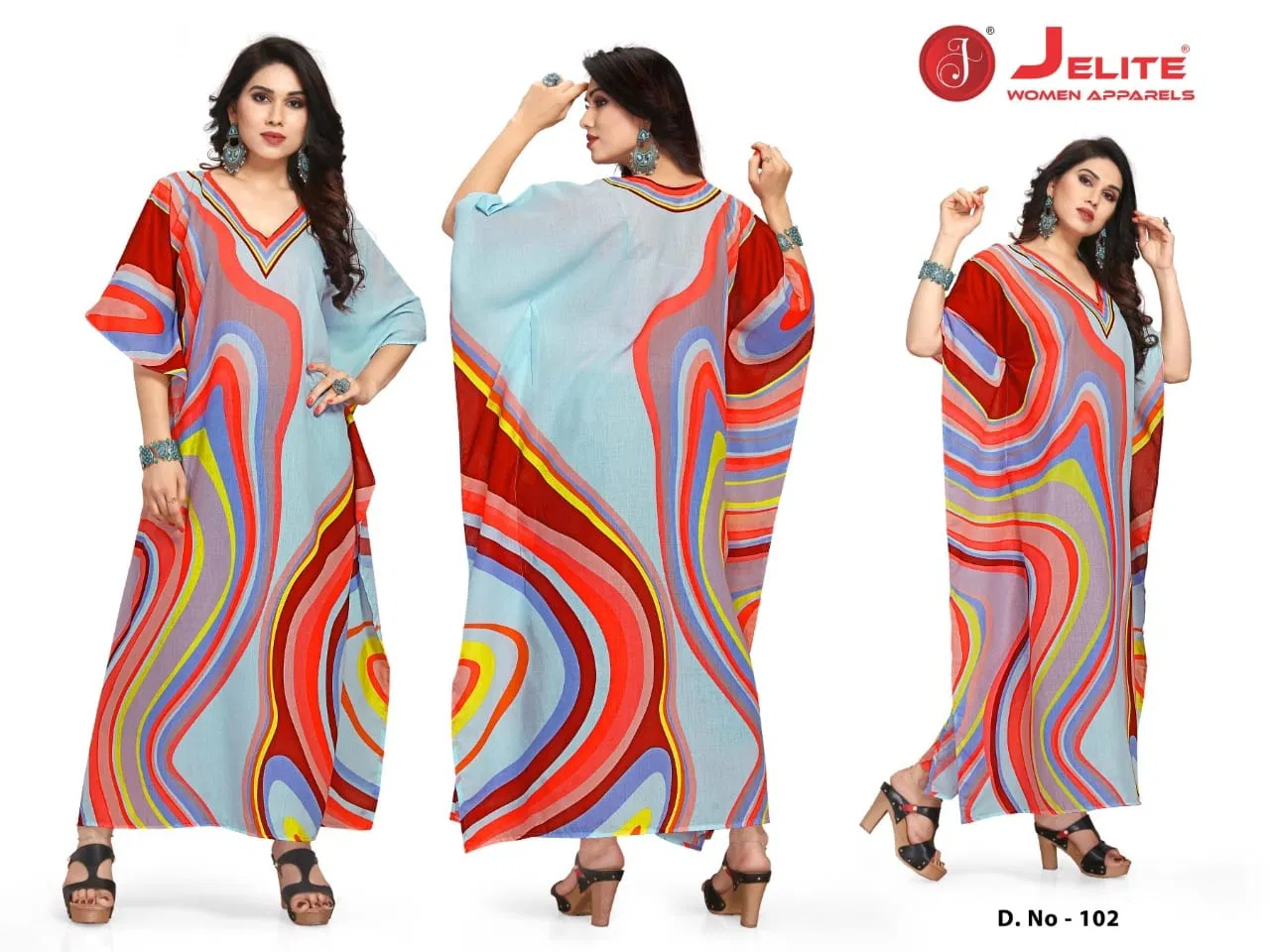 Jelite Stylish Latest Fancy Casual Wear Cotton Printed Kaftan Style Kurti Collection