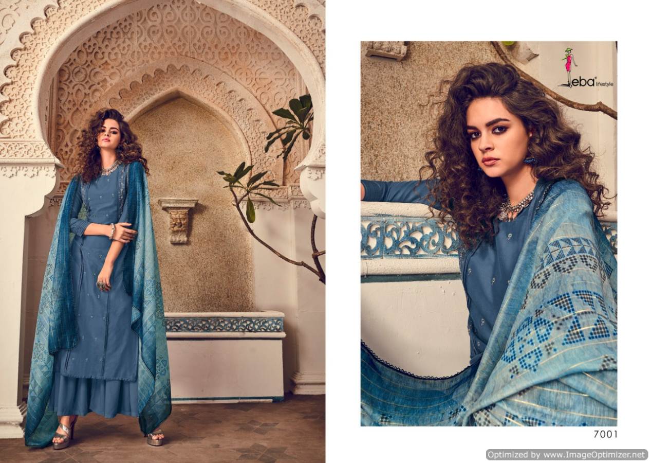 Eba Elite Latest Exclusive Collection Of Pure Maslin With Embroidery & Khatli Work Ready Made Salwar Suit 