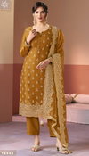 Kalika By Vinay Kuleesh Gold Silk Designer Salwar Suits Suppliers In India
