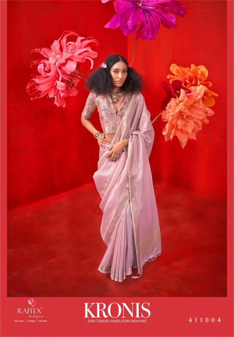 Kronis By Rajtex Zari Tissue Handloom Weaving Silk Saree Wholesale Price