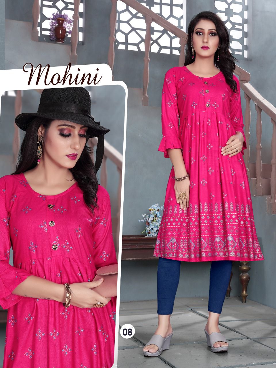 Aagya Mohini 3 Ethnic Wear Fancy Rayon Printed Designer Kurti Collection