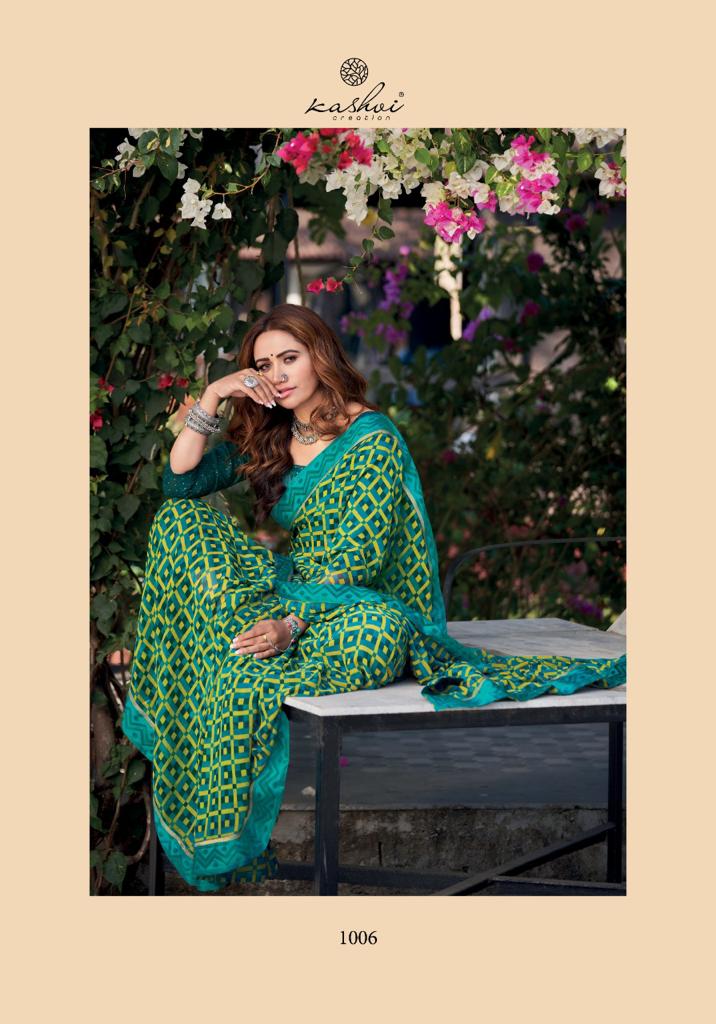 Kashvi Kaya New Casual Daily Wear Georgette Printed Saree Collection
