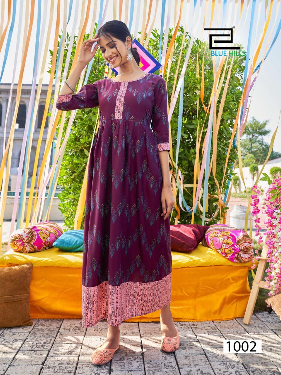 Blue Hills Khwaab 3 Fancy Party Wear Rayon Long Anarkali Kurti Collection