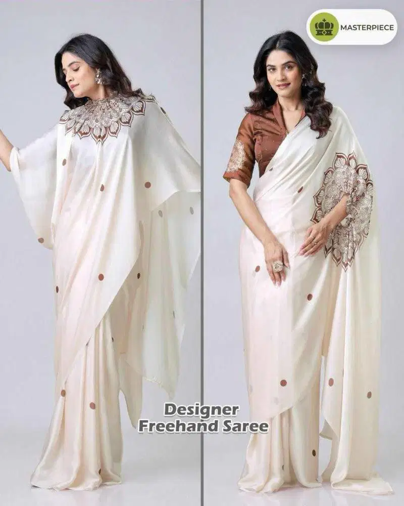 Kc 888 Digital Printed Crepe Silk Ready To Wear Saree Wholesale Market 