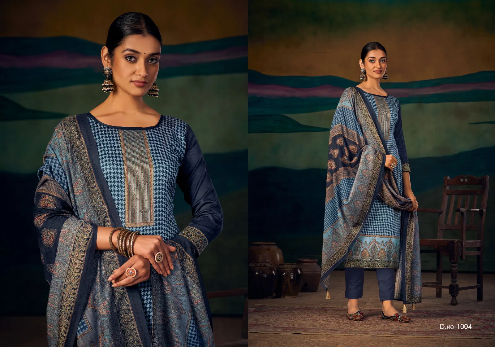 Zara Jam Stain Digital Printed Dress Material Catalog