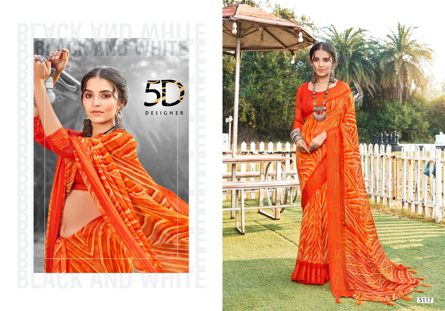 Jodha 14 By 5D Designer Georgette Printed Sarees Catalog