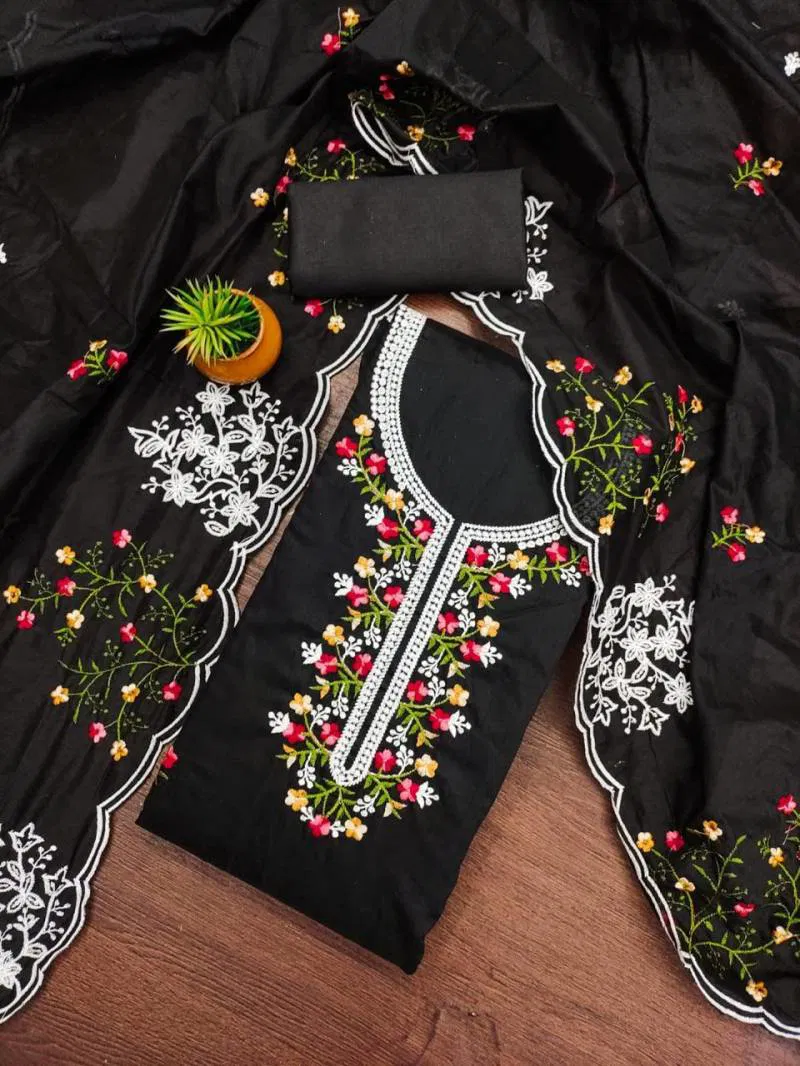 Color Set 9071 Stylish Chanderi Cotton Dress Material Bulk Orders In India