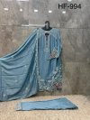 Hoor Tex 994 A To D Rayon Satin Embroidered Salwar Kameez