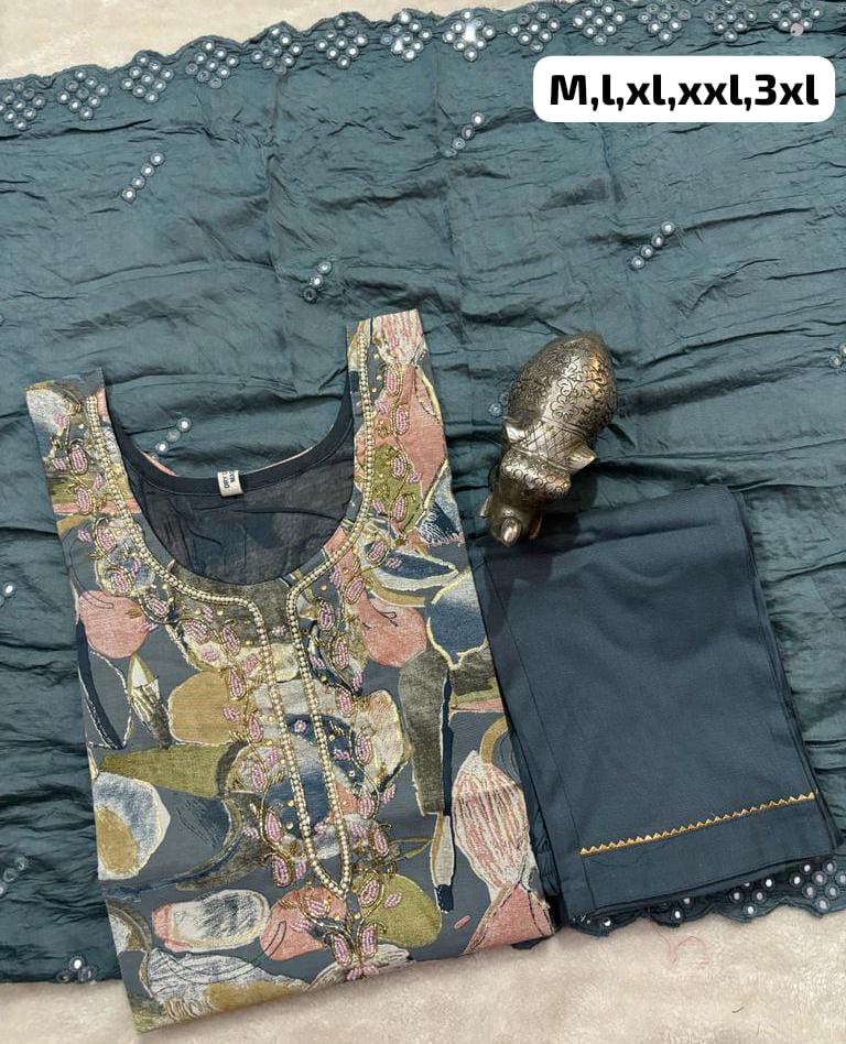 Virat Hand Work Kurti With Bottom Dupatta Catalog