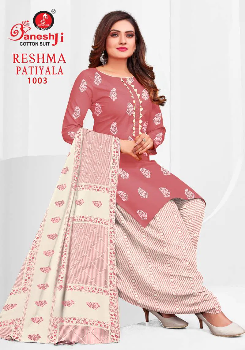 Reshma Patiyala Vol 01 By Ganeshji Fancy Cotton Dress Material Online Wholesale