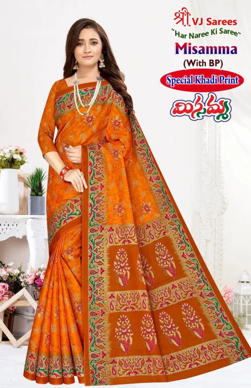 Misamma Vol 03 By Vj Casual Wear Khadi Cotton Printed Saree Wholesale Online