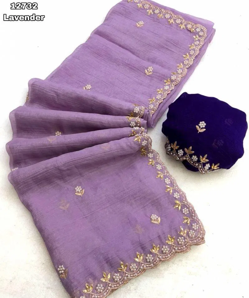Bt 1267 Chiffon Embroidered Festive Wear Saree Wholesale Clothing Suppliers In India