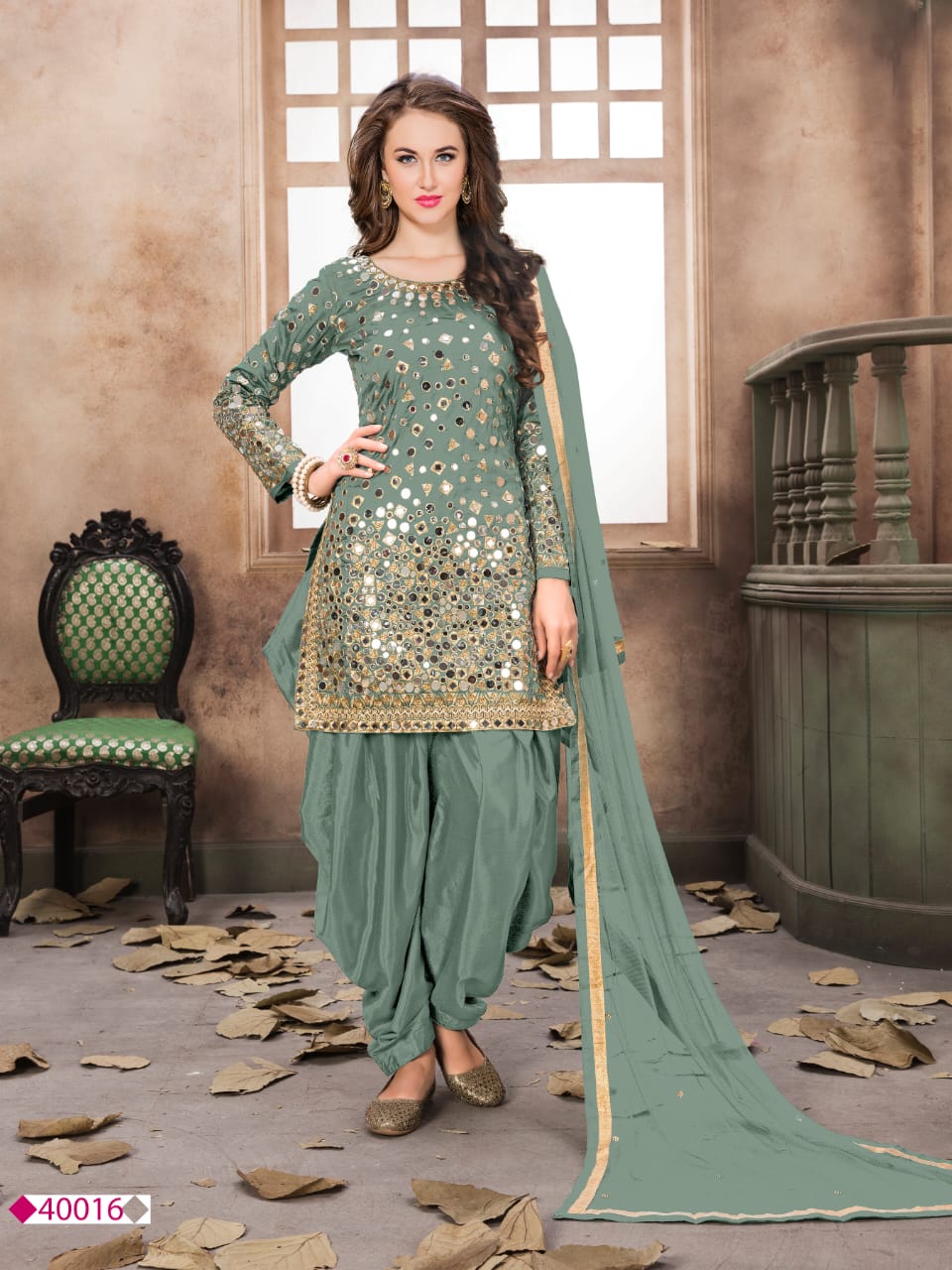 Aanaya 40000 Series Tafeta Silk Designer Panjabi Patiyala Suits Catalog