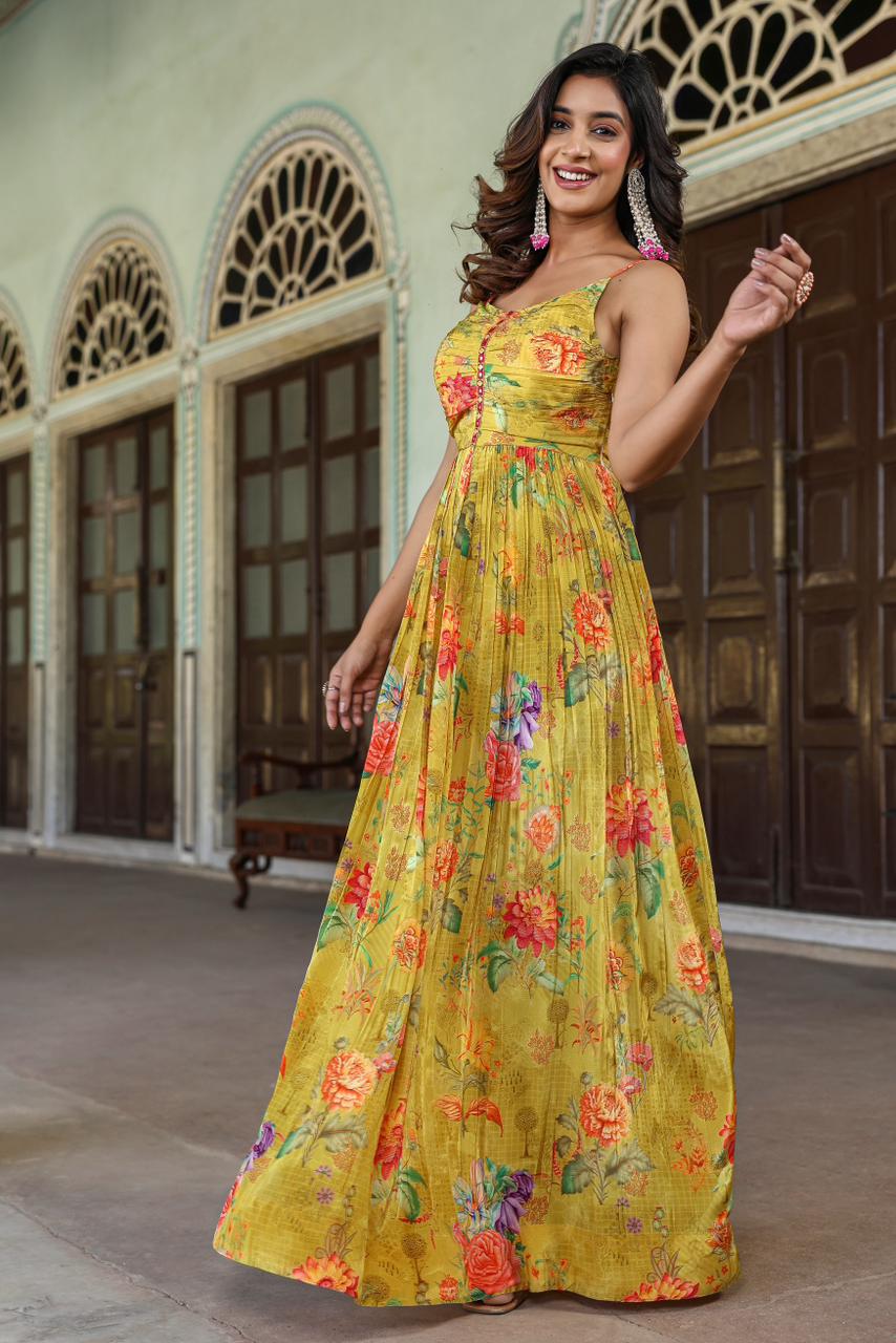 Pure Natural Crepe Gown With Kotee Catalog