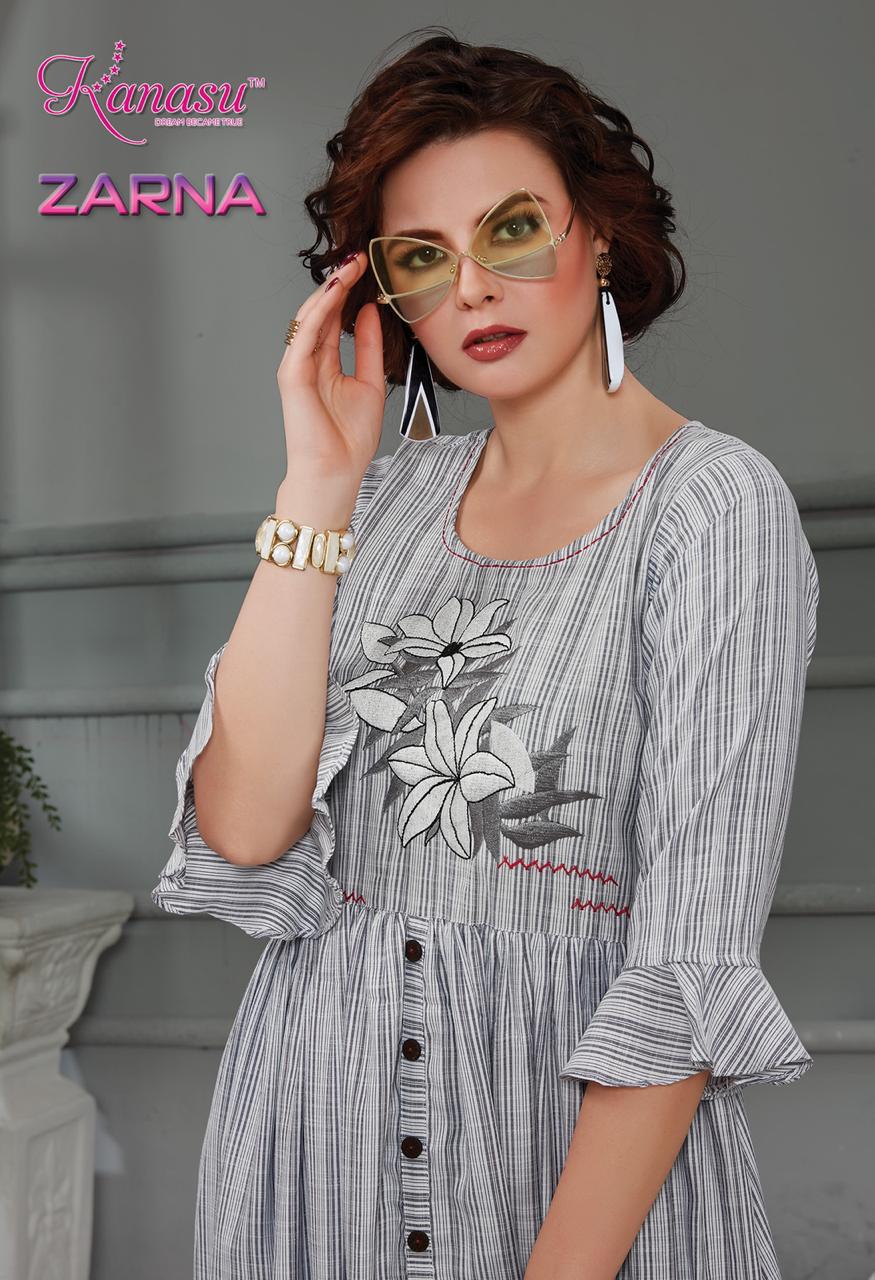 Kanasu Zarna Latest Designer Short Anarkali Kurtis Collection 
