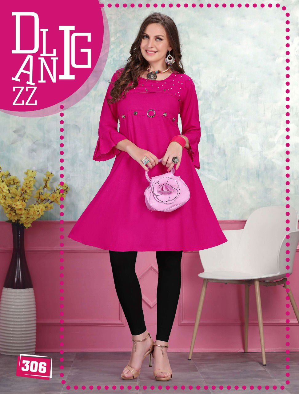 Natasha Latest Fancy Casual Wear Rayon Wear Moti Work Anarkali Kurtis Collection