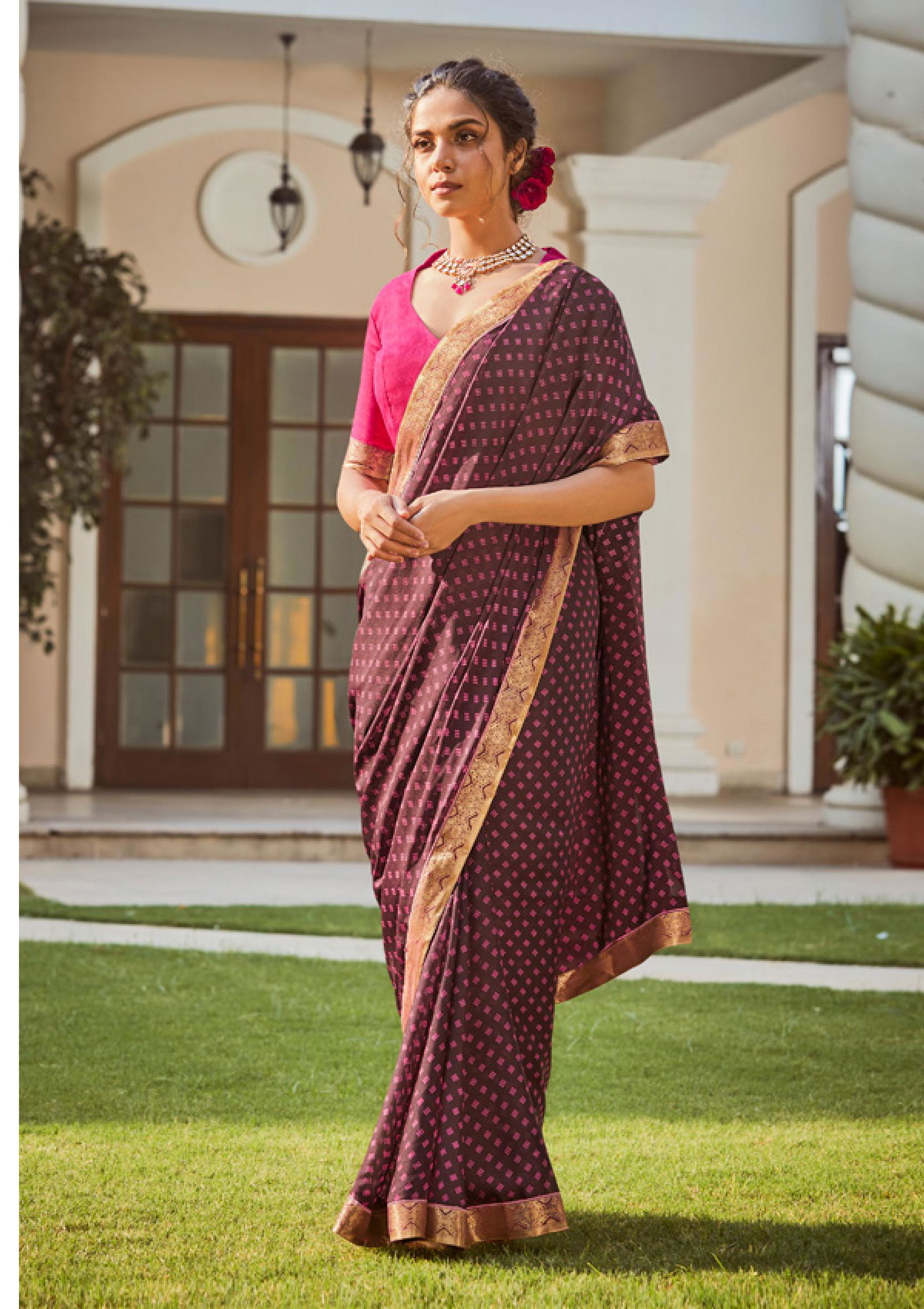 Shangrila Veronica Georgette Fancy Ethnic Wear Designer Printed  Saree Collection

