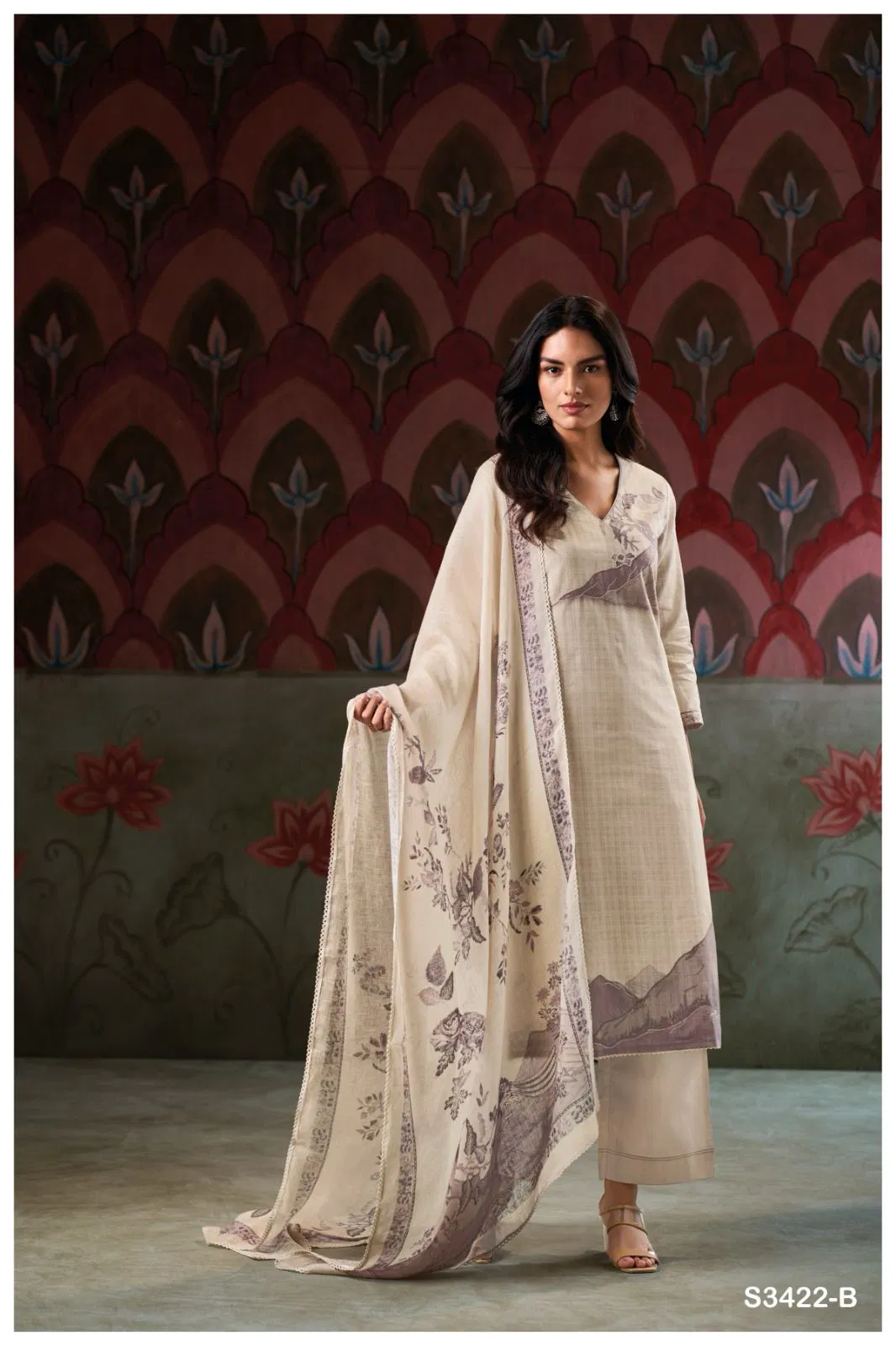 Fariha 3422 by Ganga Cotton Printed Embroidery Salwar Suit Wholesale In India