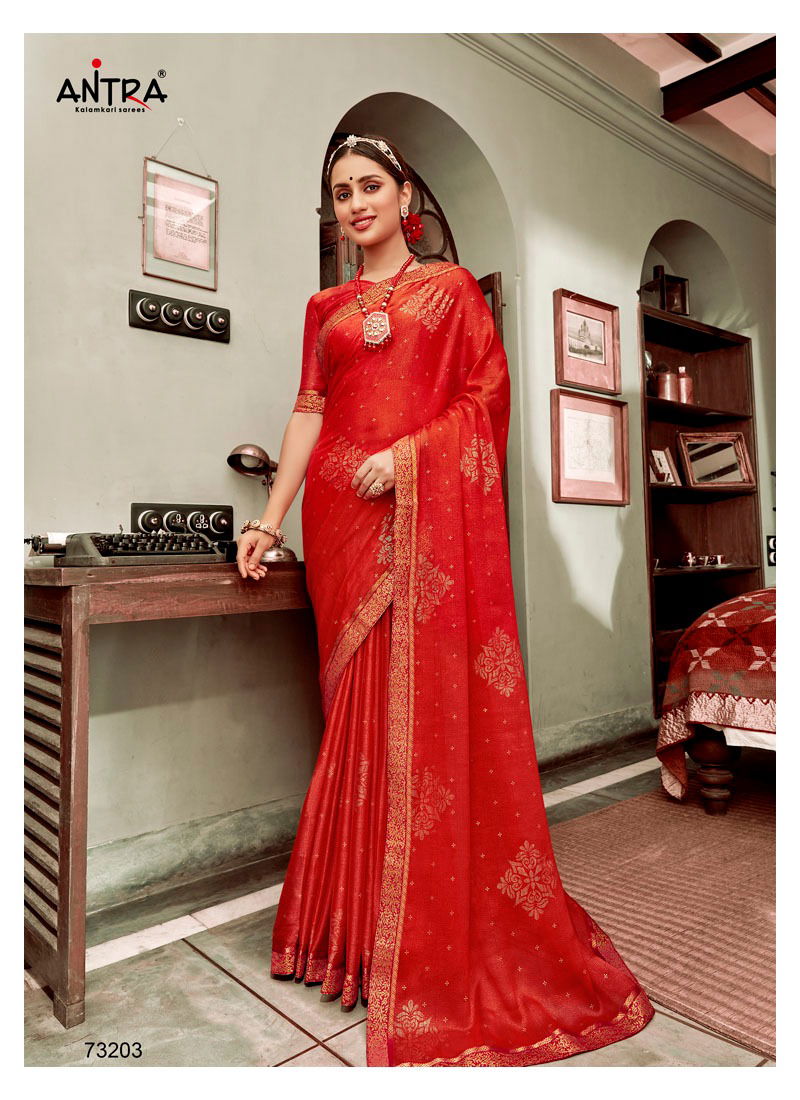 ANTRA LAHAR  VOL -1 Latest fancy Designer Heavy Festive Wear Chiffon Printed With Readymade Lace Saree Collection 