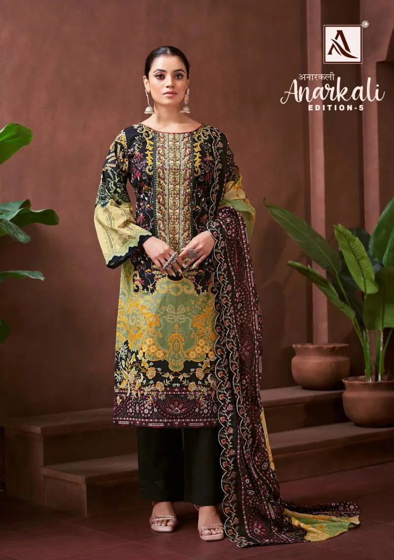 Anarkali Edition 5 By Alok Cambric Cotton Dress Material Wholesale Suppliers In India