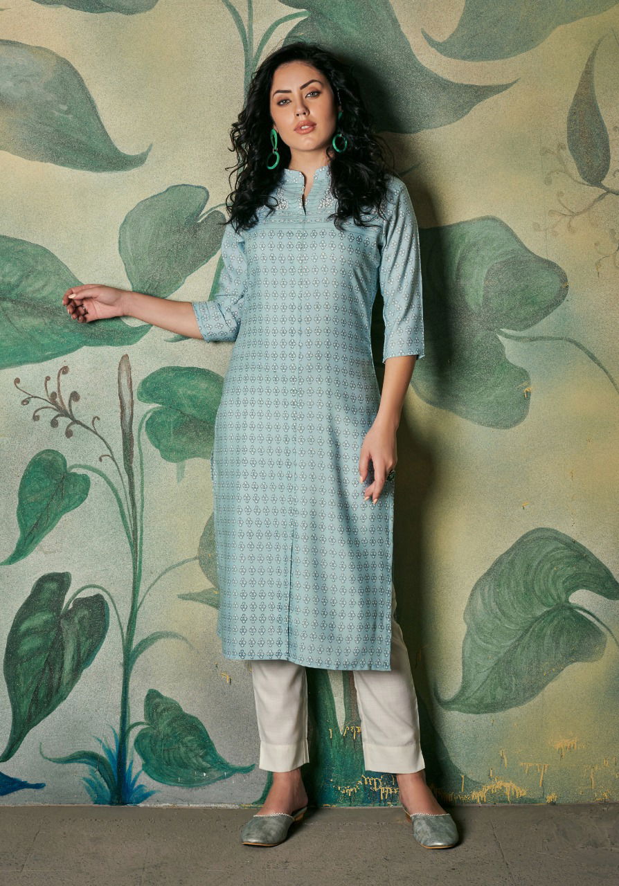 Viscose 1 Latest Fancy Designer Ethnic Wear viscose cotton Printed Designer Kurtis Collection
