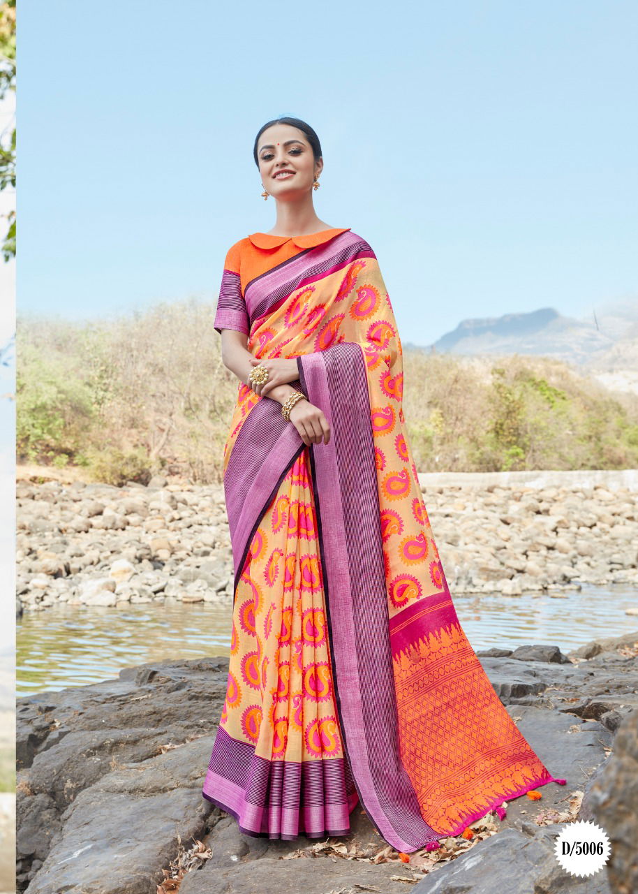 Siddharth Adventure Pattu Latest Printed Pure Cotton Silk Casual Wear Saree Collection