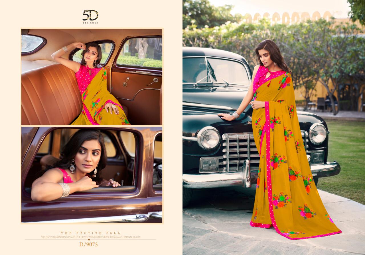 5D ZARA VOL-12 Designer Fancy Festive Wear Heavy Georgette Saree Collection