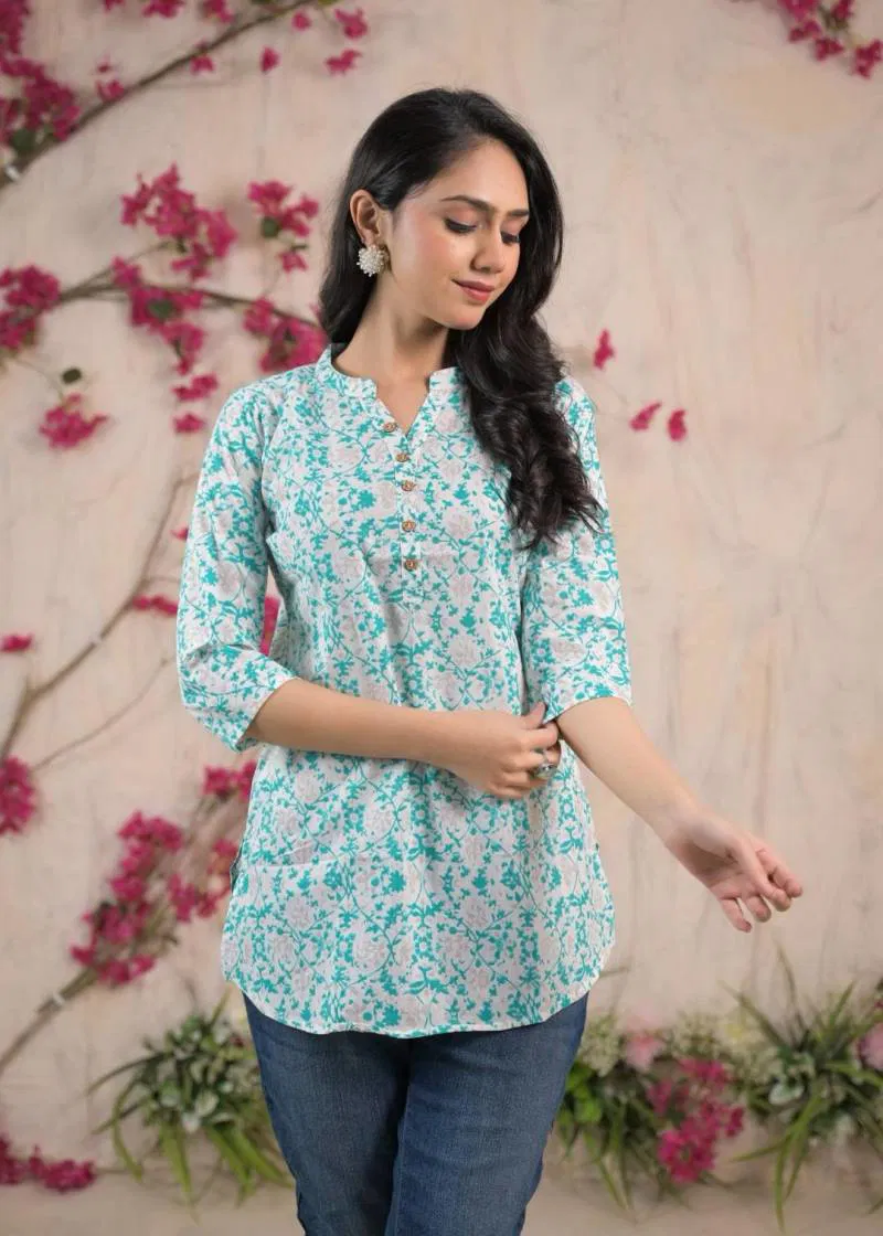 Nina F 03 Cambric Cotton Summer Short Kurti Wholesale Suppliers In Mumbai