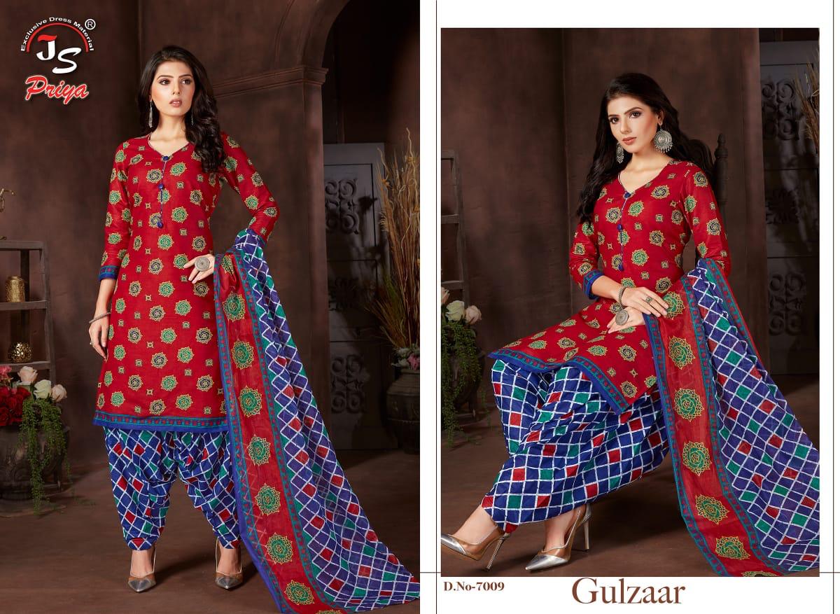 Js Priya Gulzaar 7 Regular Wear Designer Printed Cotton Dress Material Collection
