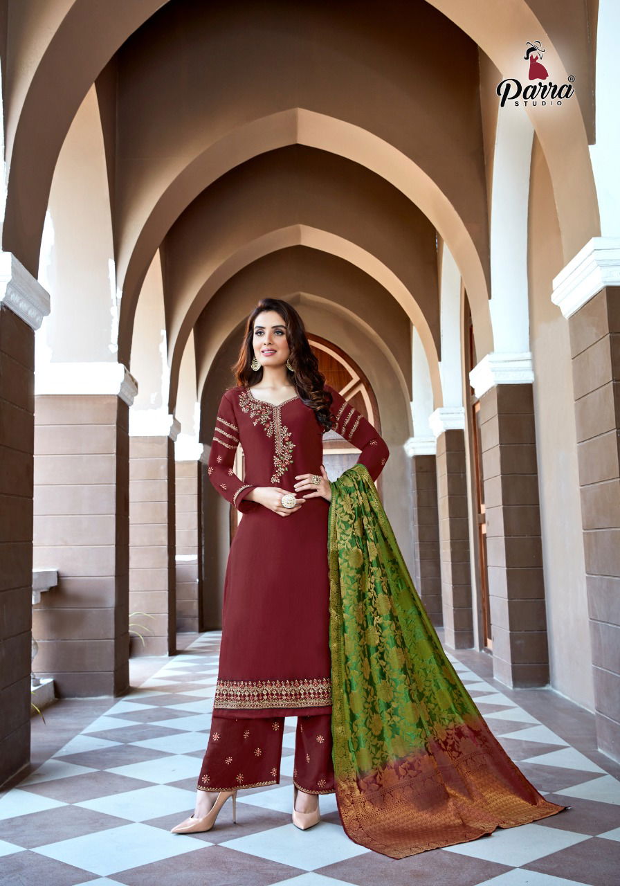 PARRA LIHAAZ Latest Heaavy Festive wear Fancy Designer Cinon With Embroidery Work And Hand Diamond Readymade Salwar Suit Collection