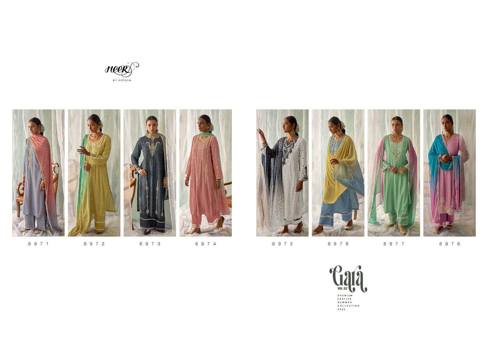 Heer By Kimora Gara 2 Digital Printed Suits Catalog