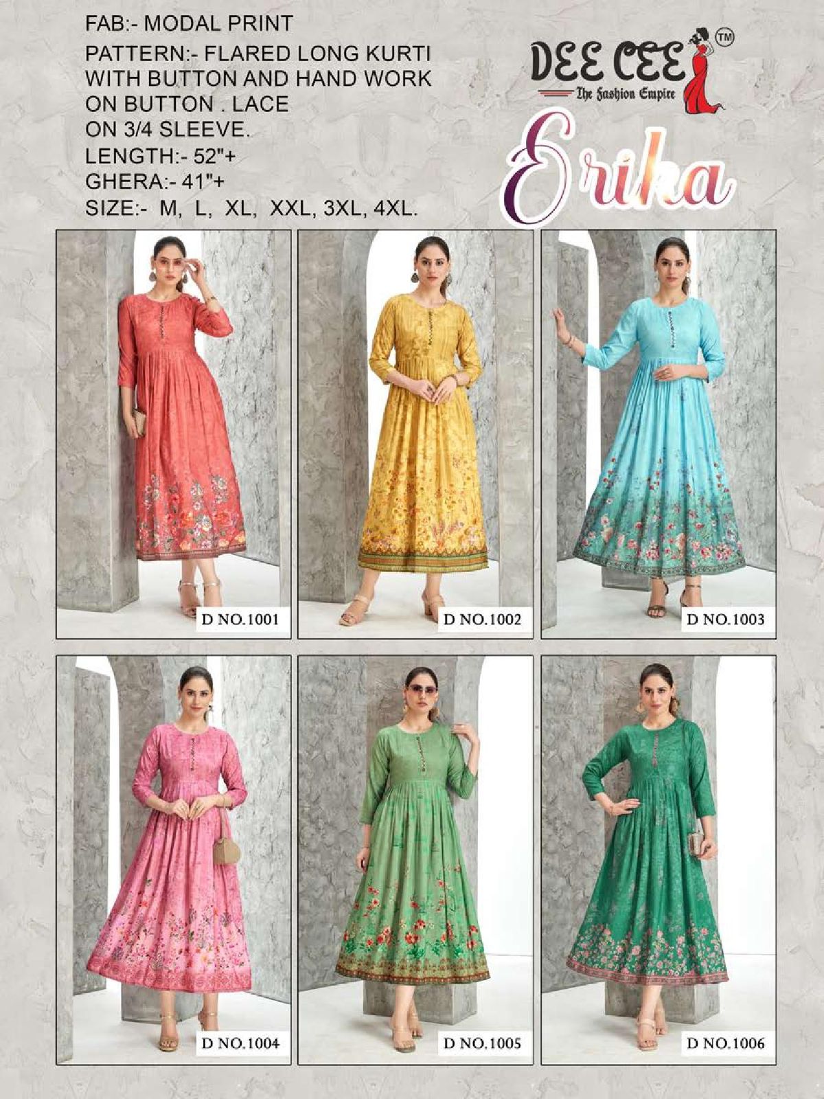 Erika Vol 1 By Dee Cee Printed Anarkali Kurtis Wholesale Market in Surat with Price
