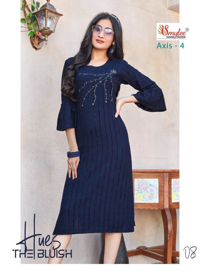 Smylee Axis 4 Fancy Party Wear Rayon Lining Designer Kurti Collection