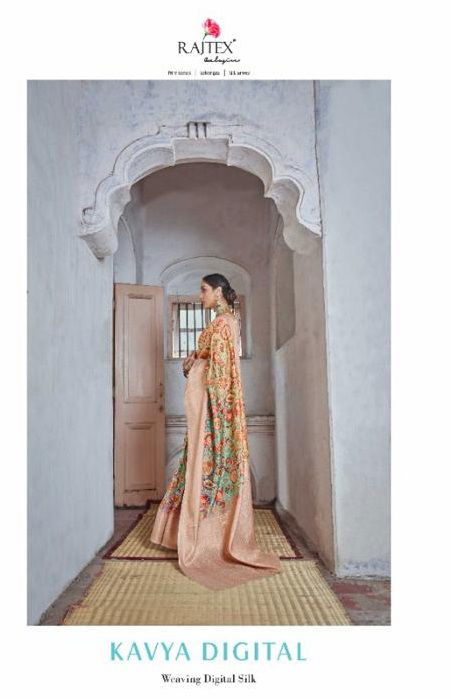 Rajtex Kavya Latest Fancy Festive Wear waeving Digital Printed Silk Sarees Collection
