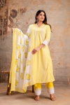 Naisha K 343 Cotton A Line Kurti With Pant Dupatta Wholesalers In Delhi
