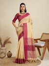 Jf 2584 To 2591 Raw Silk Temple Woven Border Saree For Bussiness 