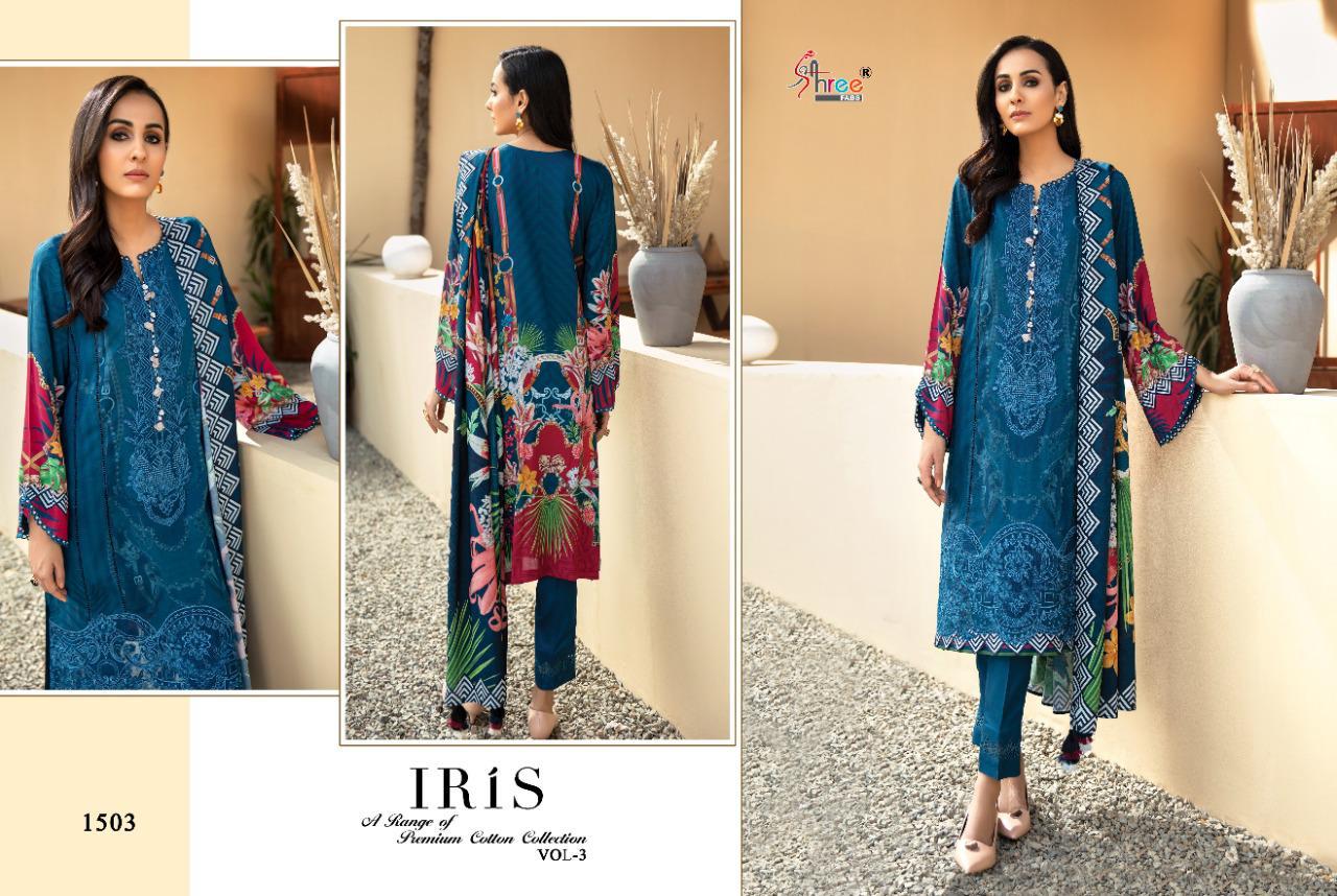 Shree Iris 3 Pure Jam Cotton print And embroidery Work  patch Top With Dupatta And Bottom Pakistani Salwar Suits Collection