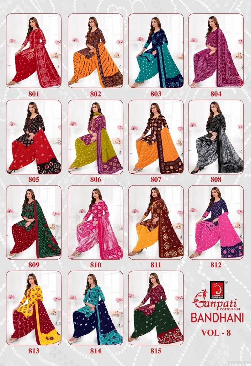 Bandhani Vol 8 By Ganpati Cotton Bandhani Printed Dress Material Exporters In India