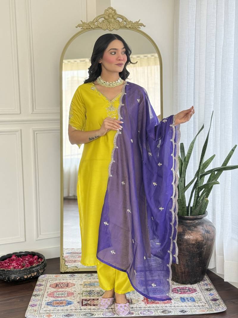 Dhuchandani 01 Viscose Chanderi Kurti Bottom With Dupatta Wholesale Clothing Distributors In India