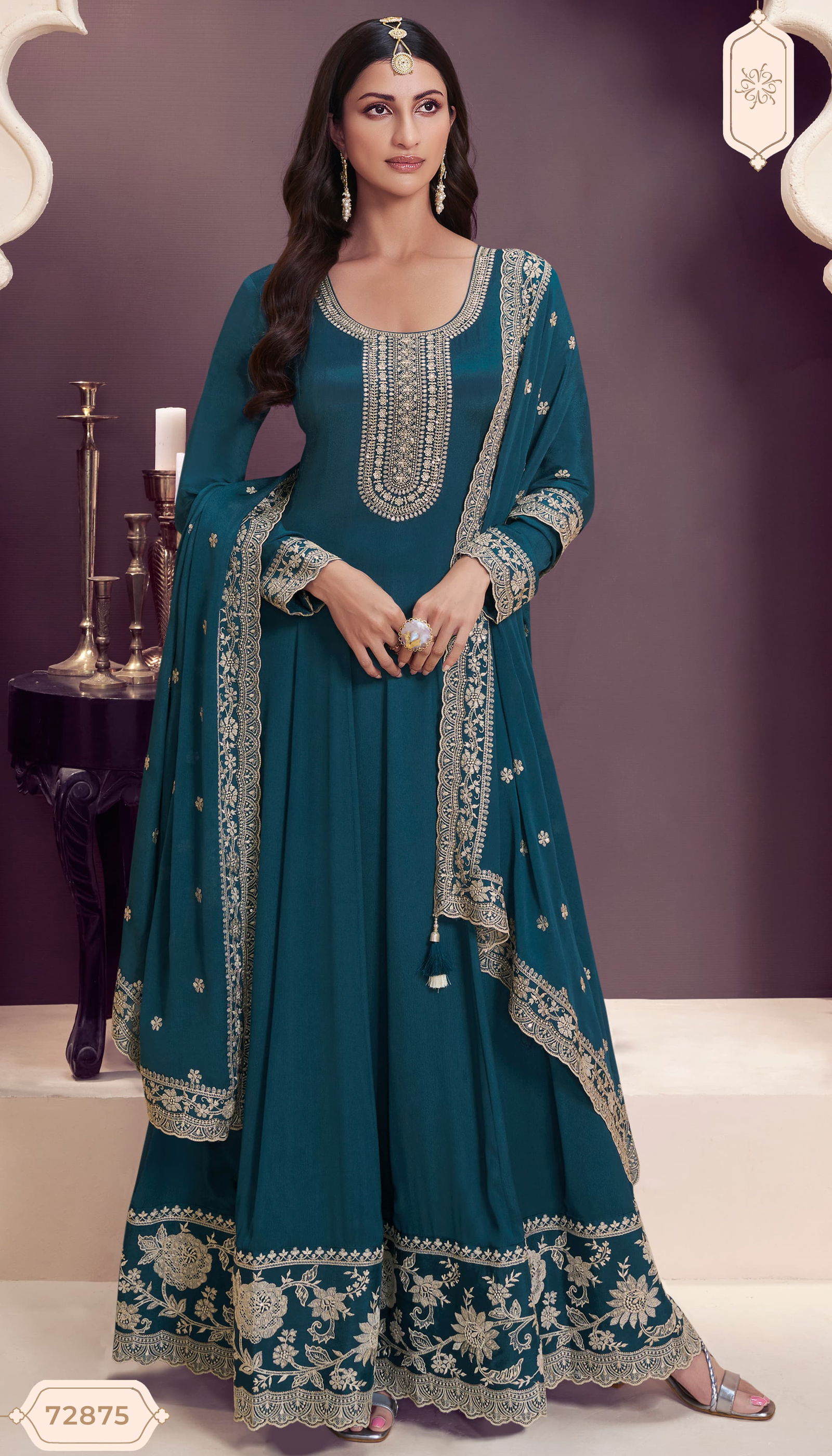 Blaze By Vinay Kuleesh Chinon Designer Salwar Suit Exporters In India