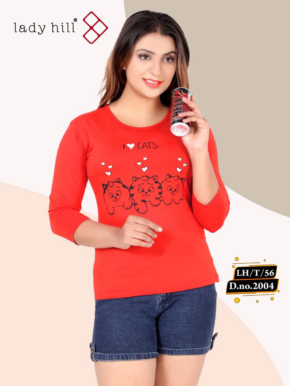 Lady Hill 56 2004 Casual Daily Wear Hosiery cotton Ladies Tshirt Collection
