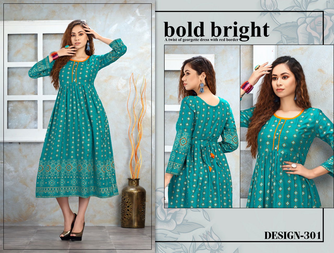 Trendy Nakshtra Ethnic Wear Rayon Printed Designer Anarkali Kurtis Collection
