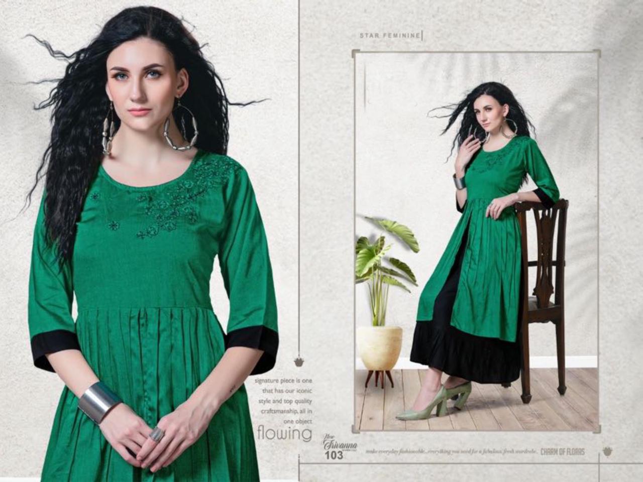 Beauty Queen New Jrivanna Latest Fancy Wear Rayon Anarkali Long Kurti Collection