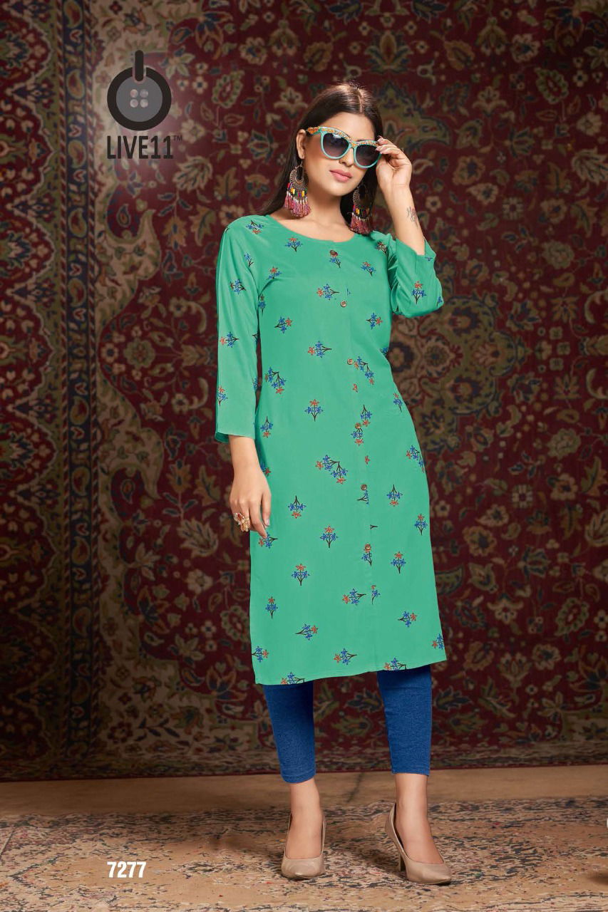 Rose 12 Latest Printed Regular Wear Rayon Designer Kurtis Collection
