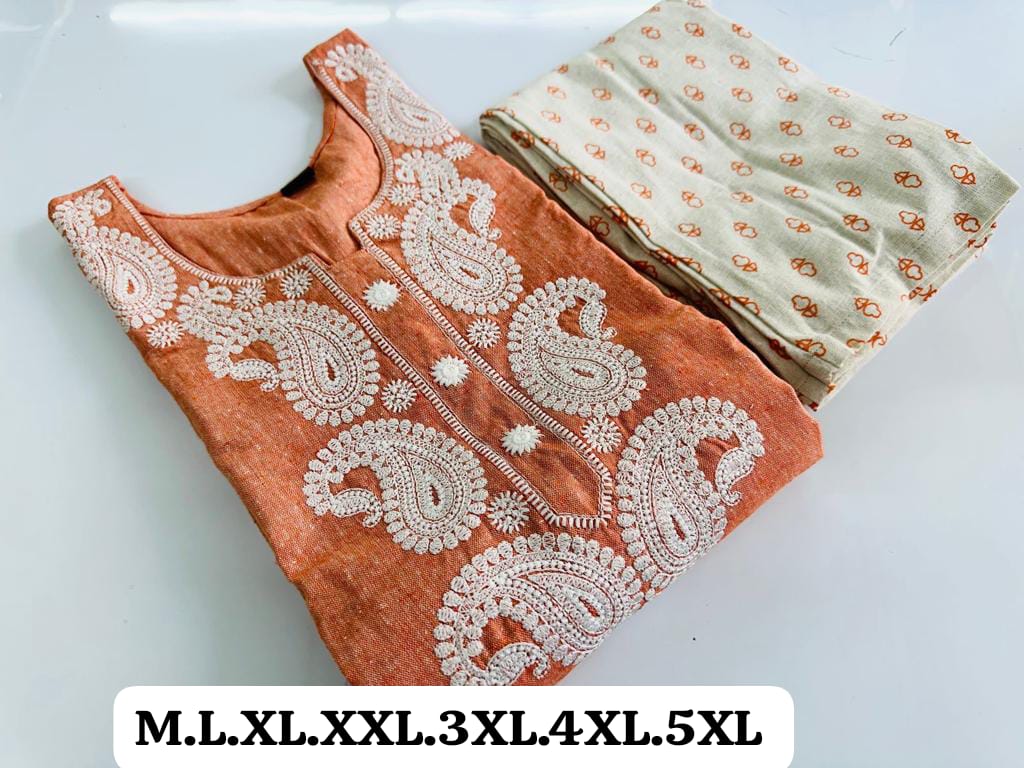 Virat Heavy Embroidery Cotton Kurti With Bottom Catalog