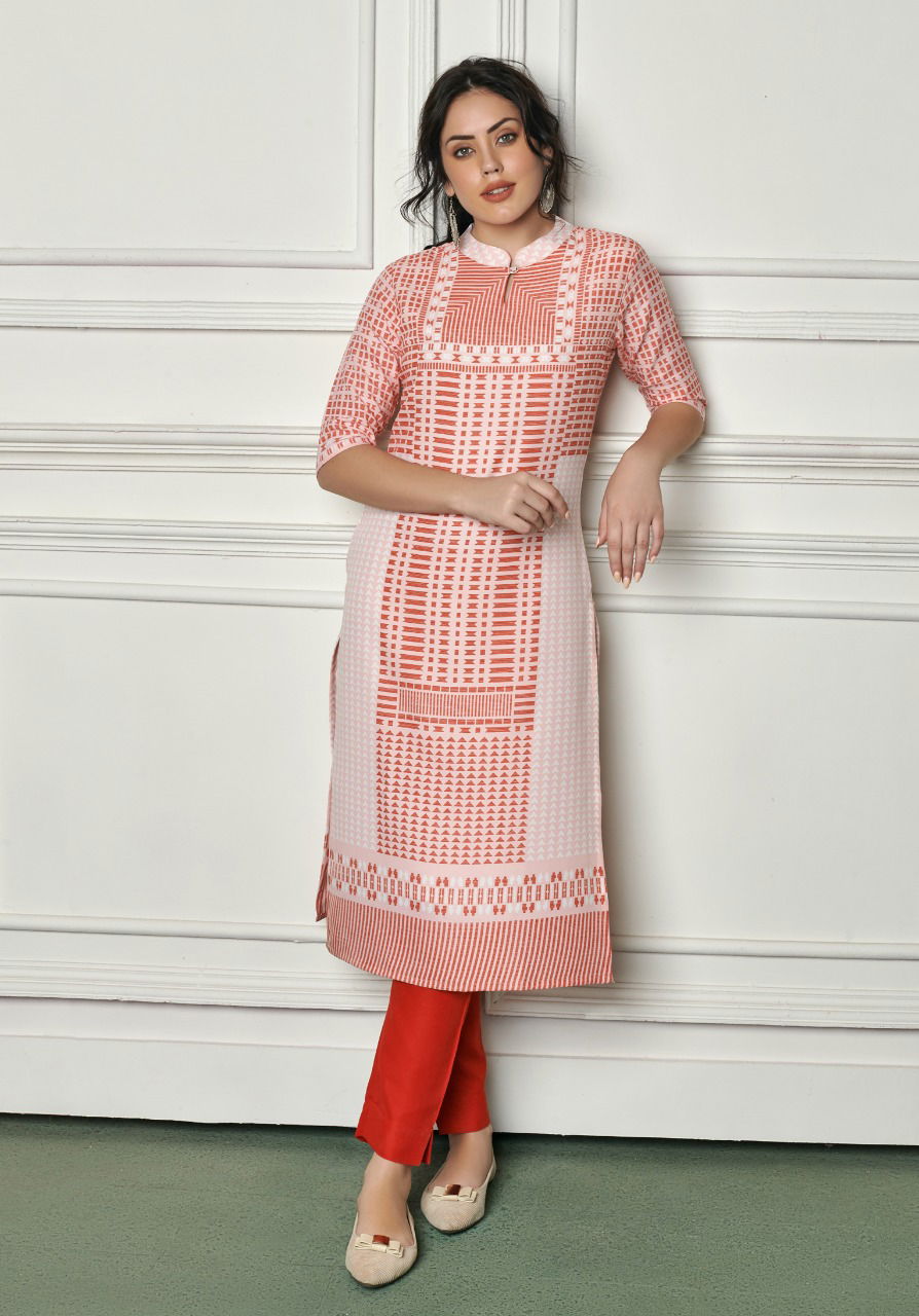 Viscose 1 Latest Fancy Designer Ethnic Wear viscose cotton Printed Designer Kurtis Collection
