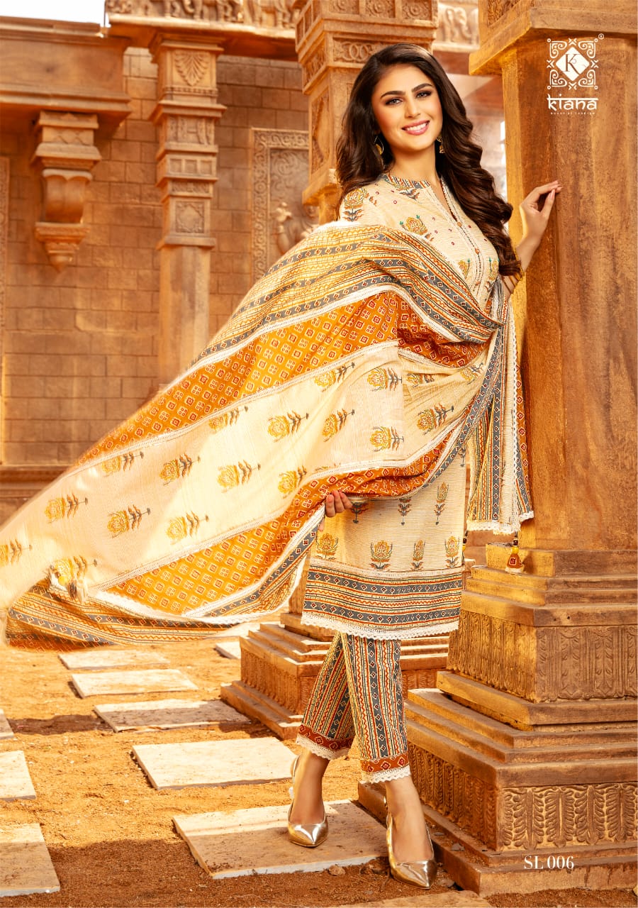 Kiana Summer Love Latest Festive Wear Pure Cotton Printed Ready Made Collection
