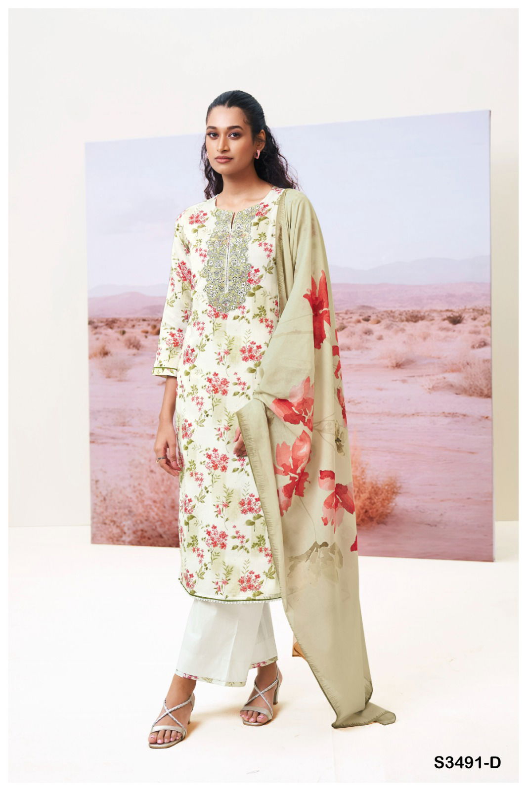 Fazeela 3491 By Ganga Cotton Dobby Printed Salwar Suit Suppliers In India