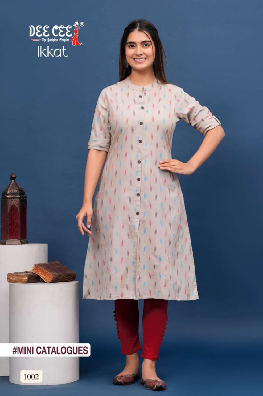 Ikkat By Dee Cee Cotton Ladies Kurti Wholesale Market in Surat