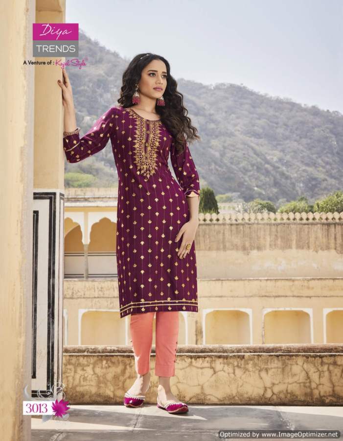 Victorias 3 New Ethnic Wear Rayon Embroidery Designer Kurti Collection